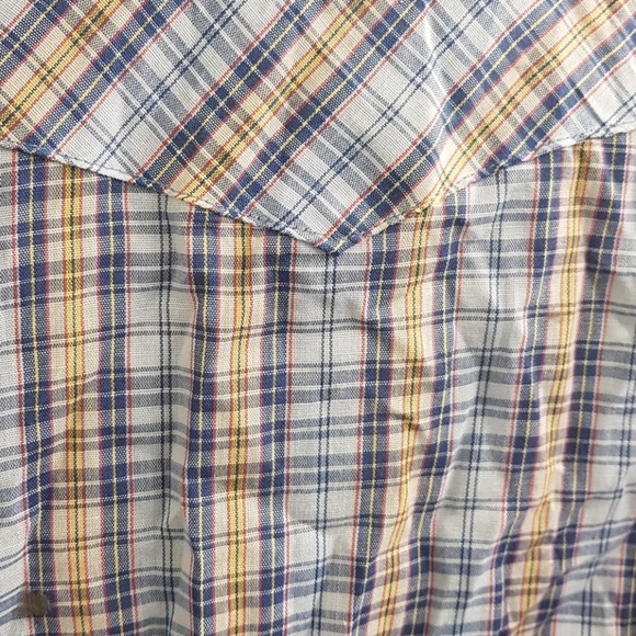 TWO Plaid vintage Wrangler western ranch shirts 14 & L - Picture 6 of 12